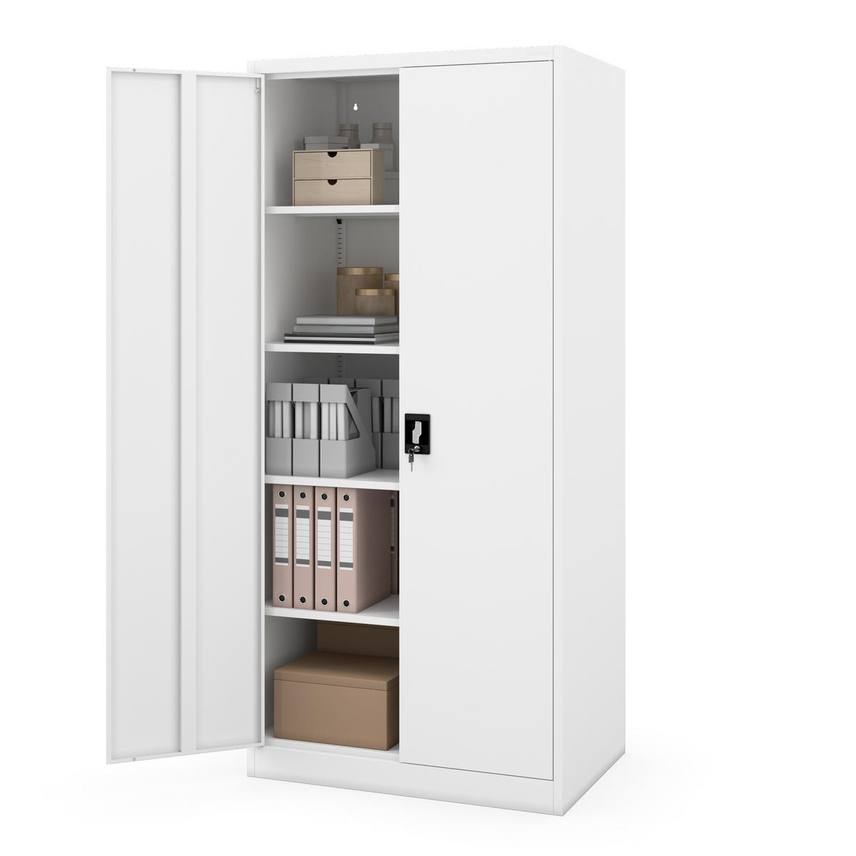 AKTENSCHRANK JAN H D600 - Weiß, Metall (90/195/60cm) - Jan Nowak