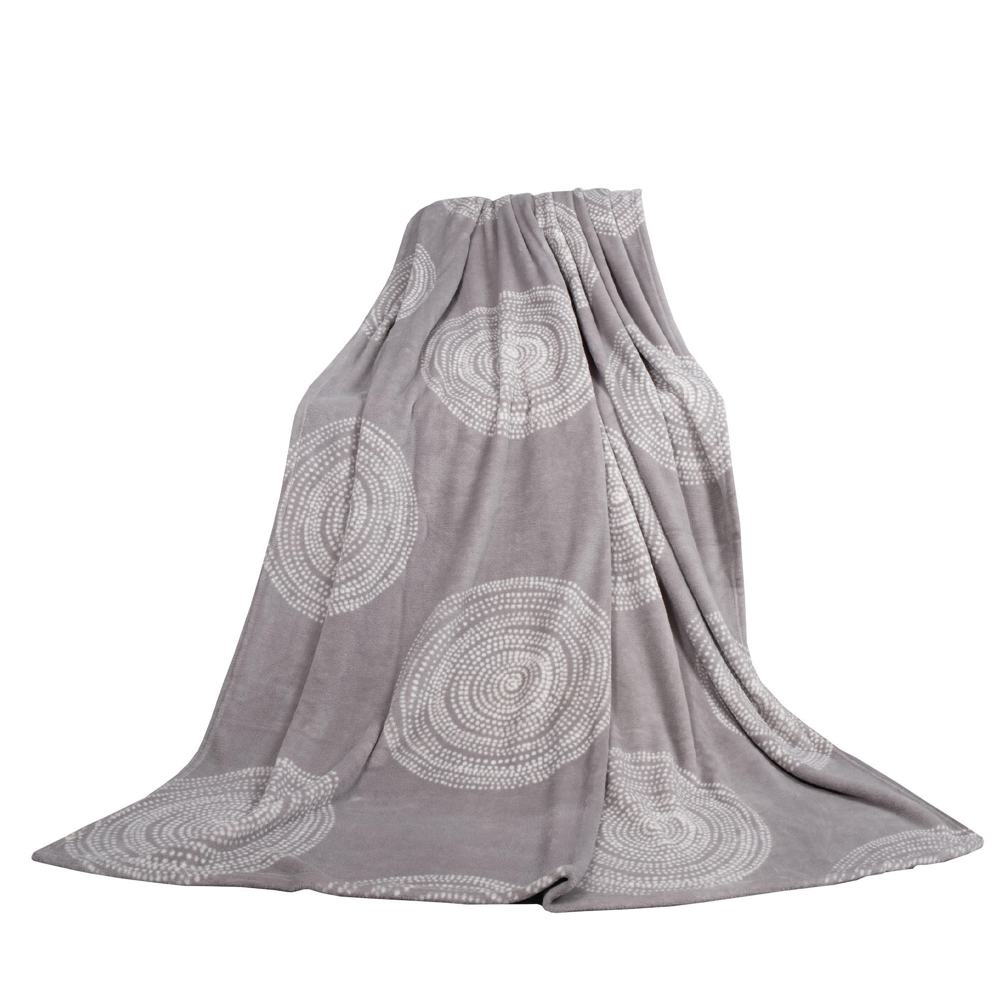 KUSCHELDECKE Mikrofaser 150x200 cm Kreise 150x200cm - Hellgrau, Textil (150/200cm)