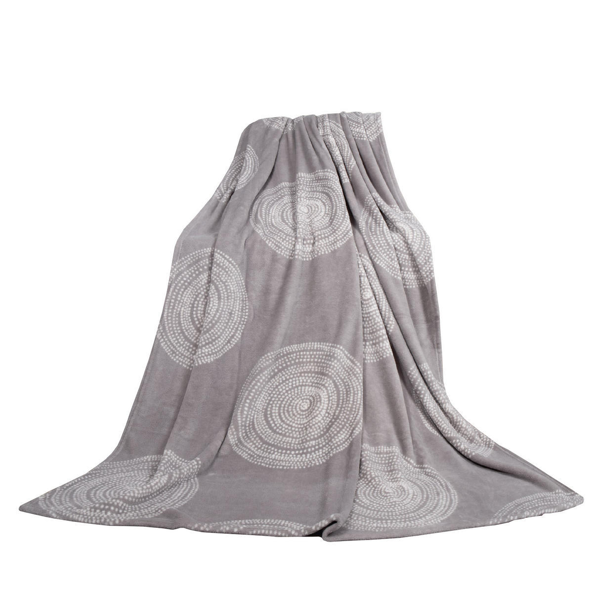 KUSCHELDECKE Mikrofaser 150x200 cm Kreise 150x200cm - Hellgrau, Textil (150/200cm)