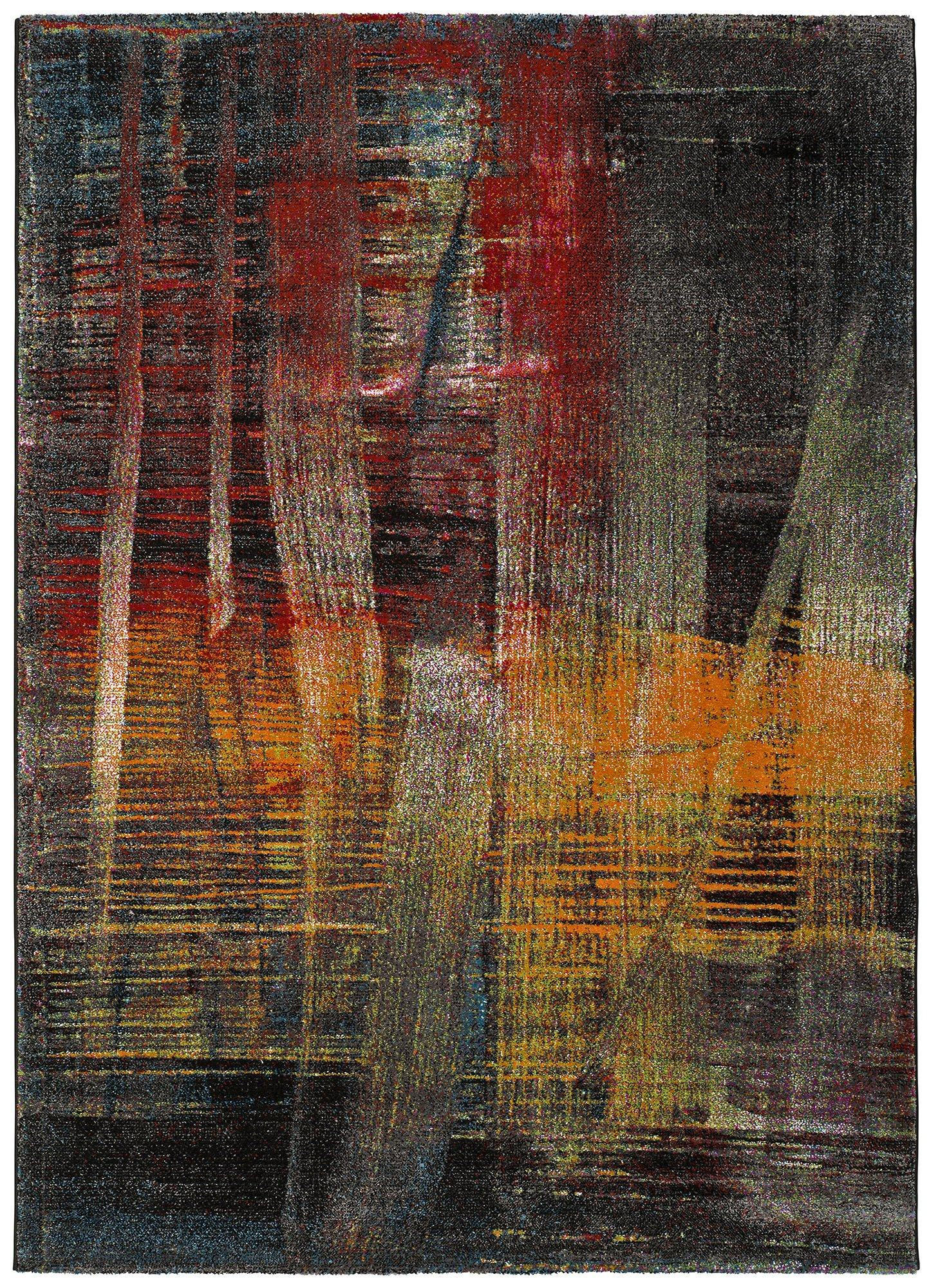 Atticgo Webteppich Mehrfarbig, Orange, Rot, Anthrazit 60x120 cm