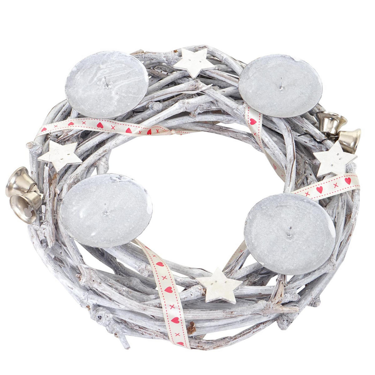 ADVENTSKRANZ HOLZ Ø 30CM OHNE KERZEN Weiß, Multicolor - Multicolor/Weiß, Holz (30/8cm) - MCW