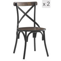 STUHL 2er-Set Holz Grau - Grau, Holz (46/86/46cm) - Nordlys