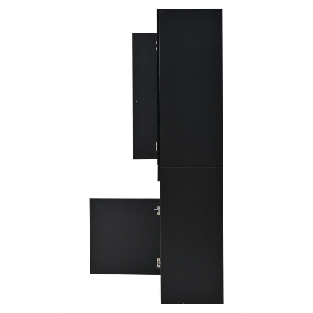 VITRINE LED Schwarz Stauraum Buffetschrank Wohnzimmerschrank modern - Schwarz, Holzwerkstoff (40/180/50cm) - FLIEKS