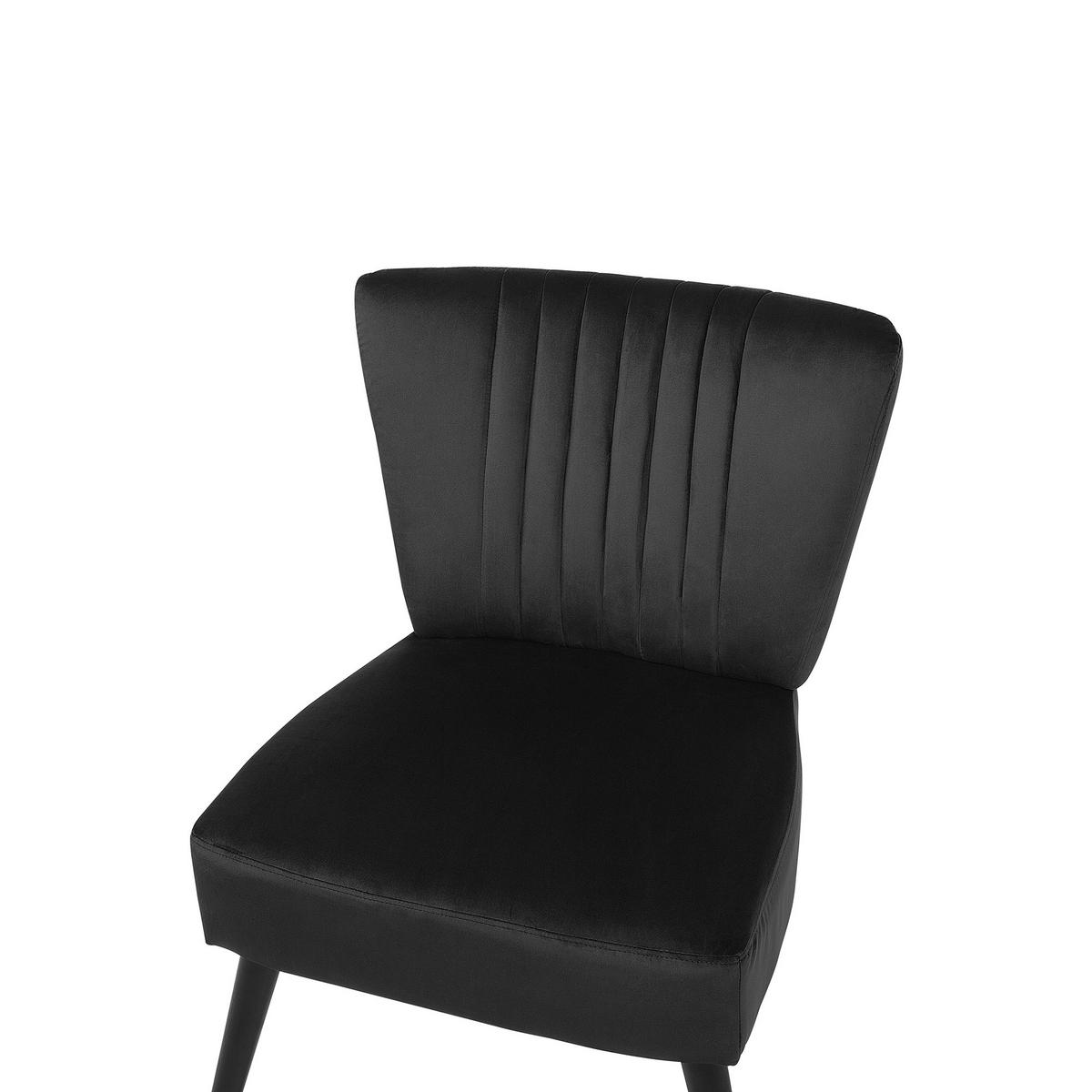 SESSEL Samtstoff Schwarz Vaasa - Schwarz, Holz/Textil (60/85/61cm) - Beliani