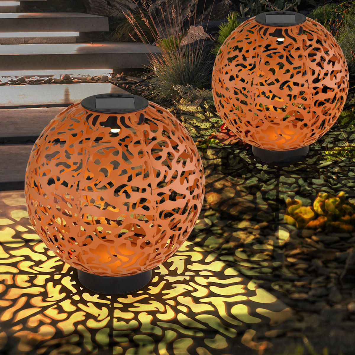 LED AUSSENLEUCHTE Ton Braun Rostoptik - Braun, Metall (20/20/21cm)