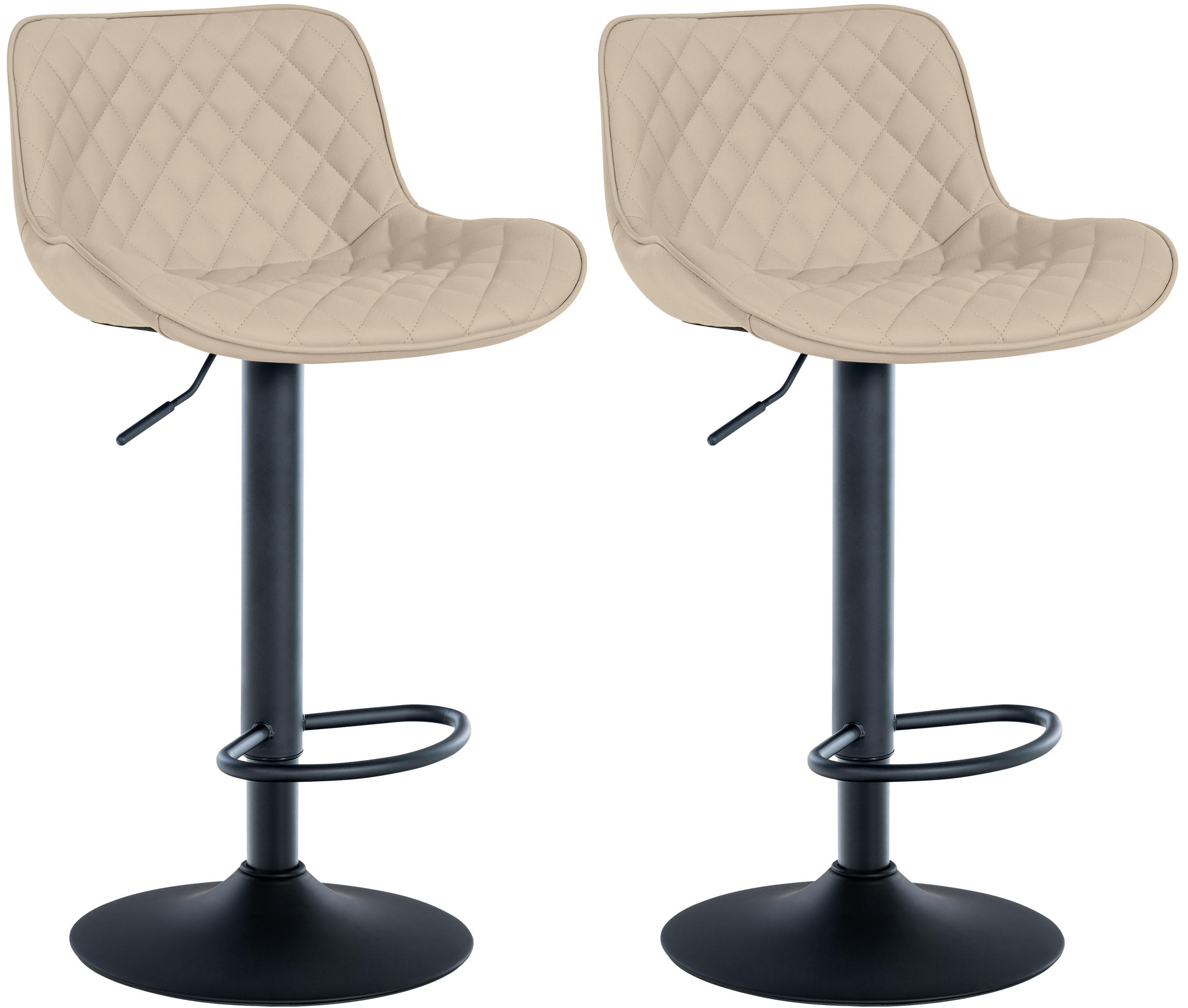 BARHOCKER 2er Set Lederlook creme - Creme, Textil/Metall (48/81/54cm) - CLP