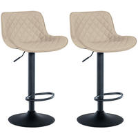 BARHOCKER 2er Set Lederlook creme - Creme, Textil/Metall (48/81/54cm) - CLP