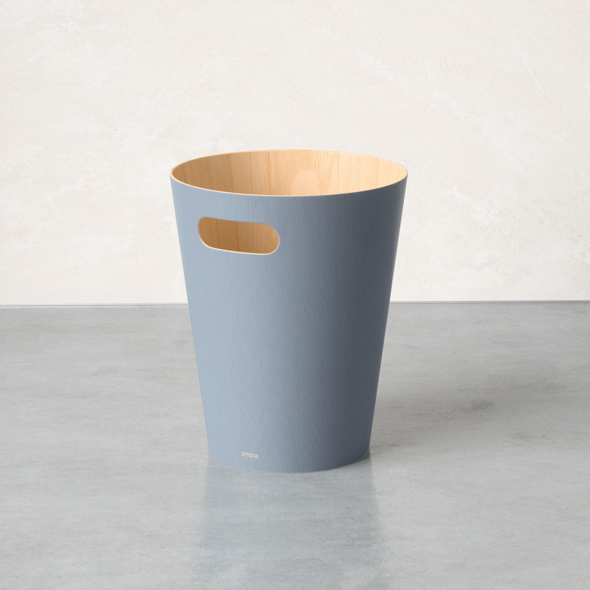 ABFALLEIMER Woodrow, Schieferblau - Blau, Holz (23/28/23cm)