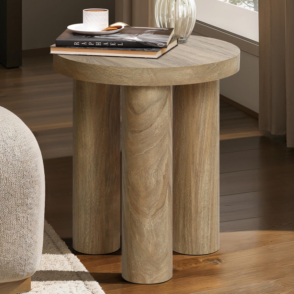 BEISTELLTISCH Holz Rund, Ø42 × H50 cm - Braun, Holzwerkstoff (42/42/50cm) - Hometopia