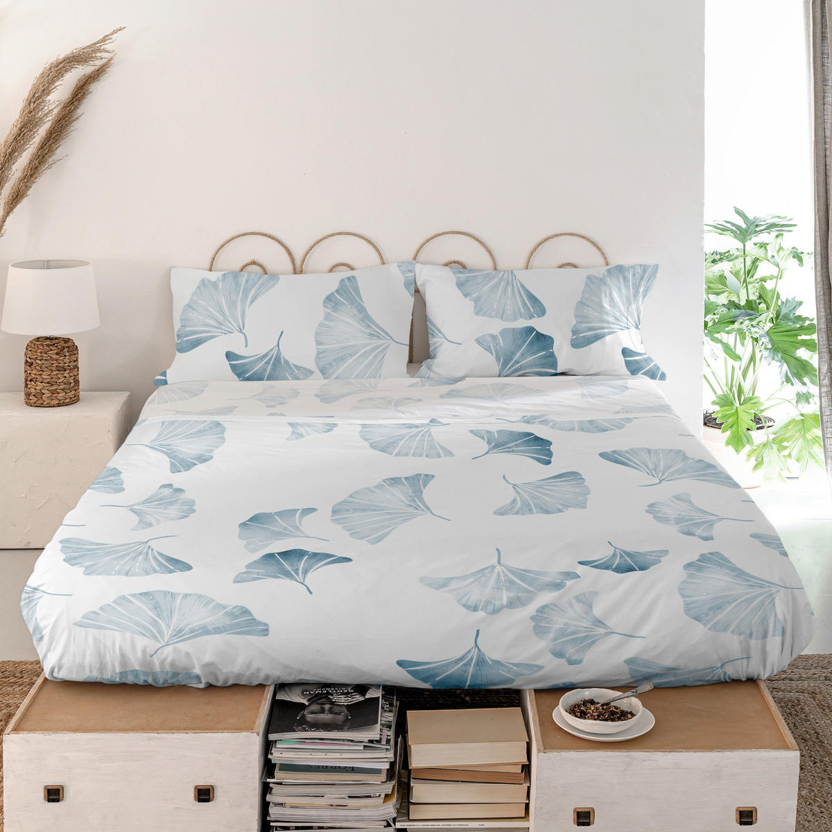 OBERBETTLAKEN ginkgo 240x270 cm mehrfarbig - Multicolor, Textil (240/270cm) - Happy Friday