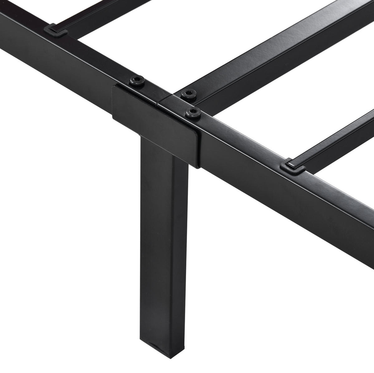 POLSTERBETT 140/200 cm Schwarz aus Leinen mit 4 Schubladen - Schwarz, Textil (140/200cm) - OKMYHOME