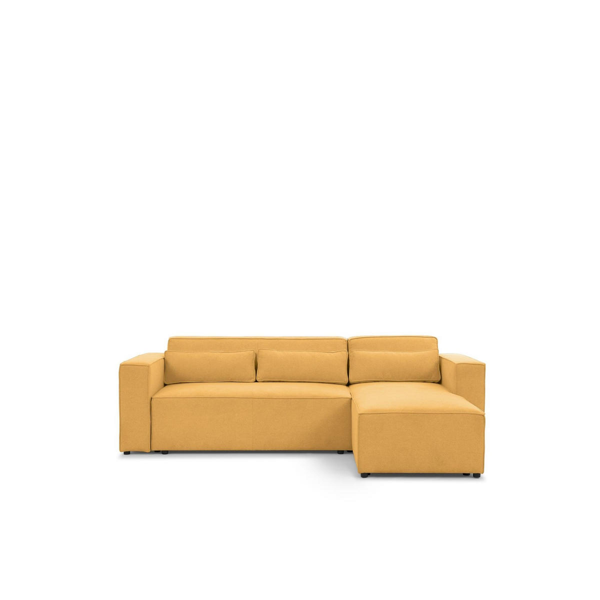 ECKSOFA Schlafsofa Waldo In Stoff Poso - Currygelb, Holzwerkstoff/Textil (260/173cm) - Fun Möbel