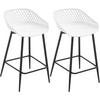 BARHOCKER 2er Set aus PP-Kunststoff, Weiß - Schwarz/Weiß, Kunststoff/Metall (44/84.5/47cm) - Woltu