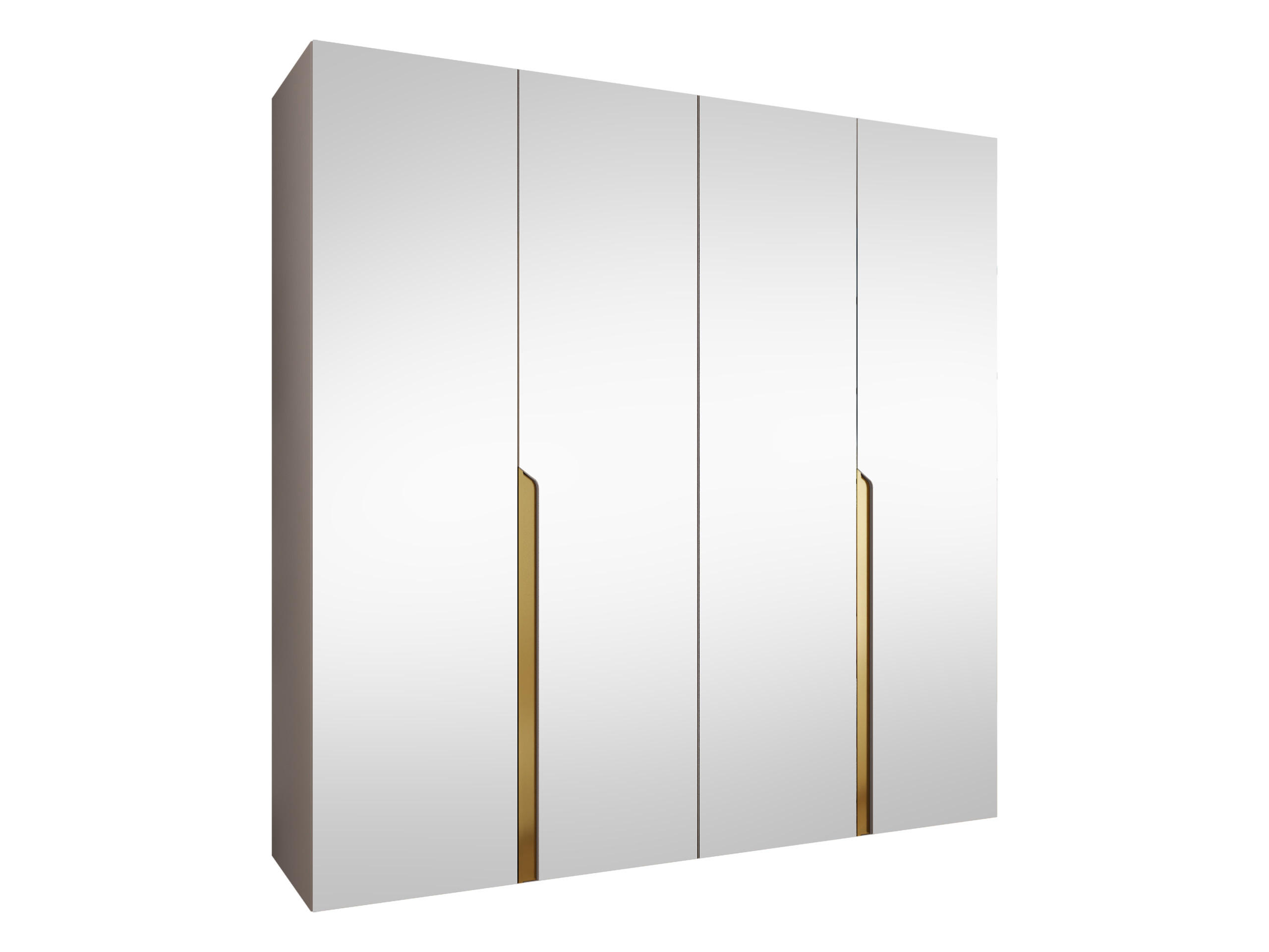 DREHTÜRENSCHRANK Mila III 200 - Kaschmir/Goldfarben, Holzwerkstoff/Kunststoff (200/202/52cm) - MIRJAN24