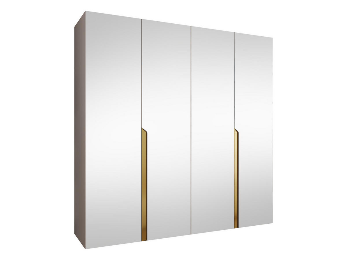 DREHTÜRENSCHRANK Mila III 200 - Kaschmir/Goldfarben, Holzwerkstoff/Kunststoff (200/202/52cm) - MIRJAN24