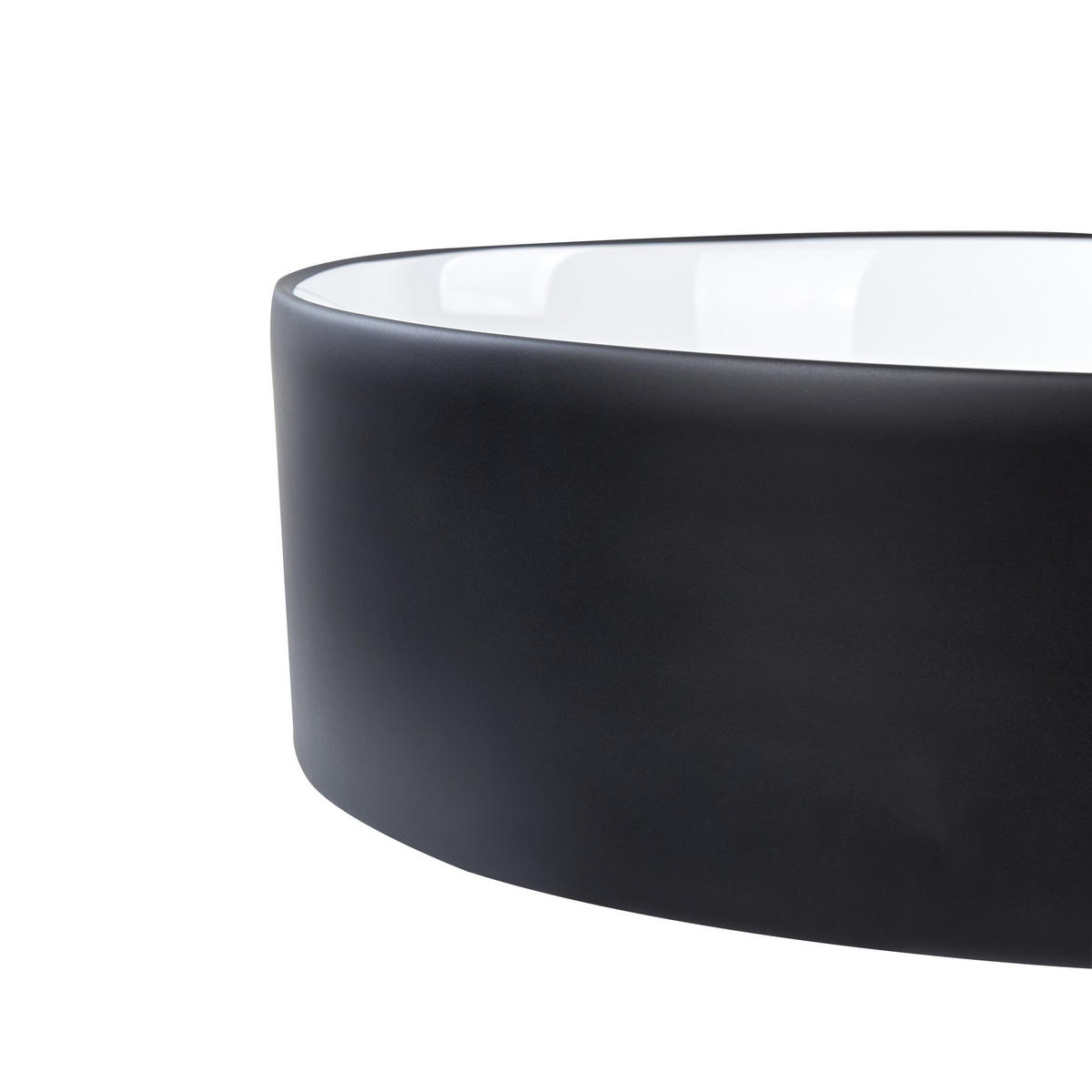 AUFSATZWASCHBECKEN 40 cm Schwarz/Weiß Tebar - Schwarz/Weiß, Keramik (40/12/40cm) - Beliani