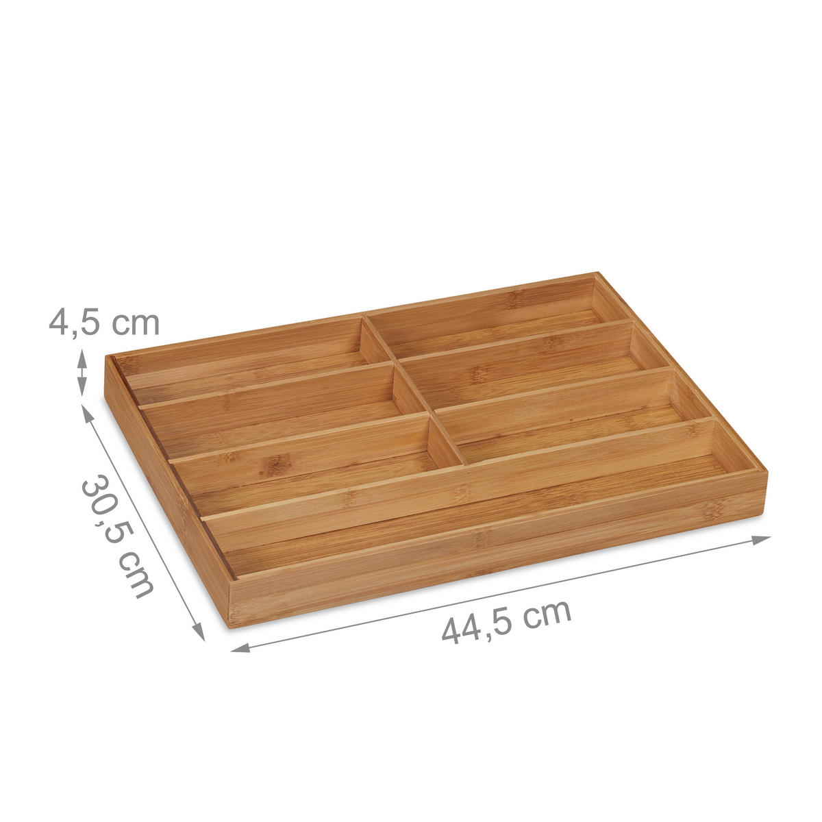BESTECKKASTEN - Hellbraun, Holz/Holzwerkstoff (30.5/4.5/44.5cm) - Relaxdays
