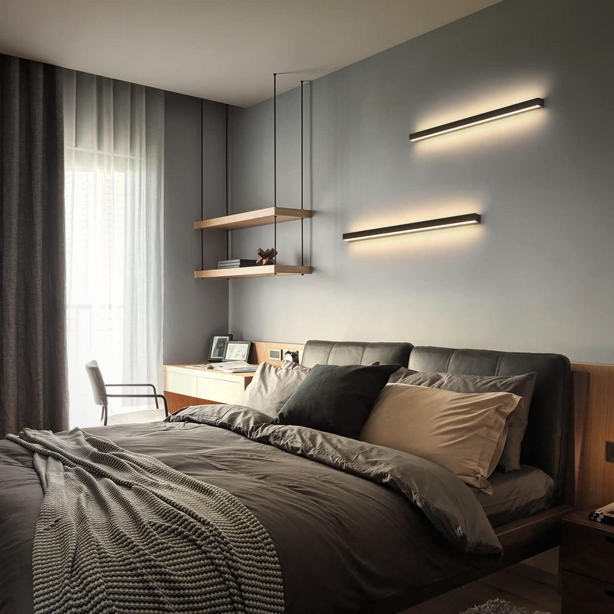 LED-WANDLEUCHTE Glisten 2.5/3.8/60 cm - Schwarz, Metall (3.8/60/2.5cm) - ZMH