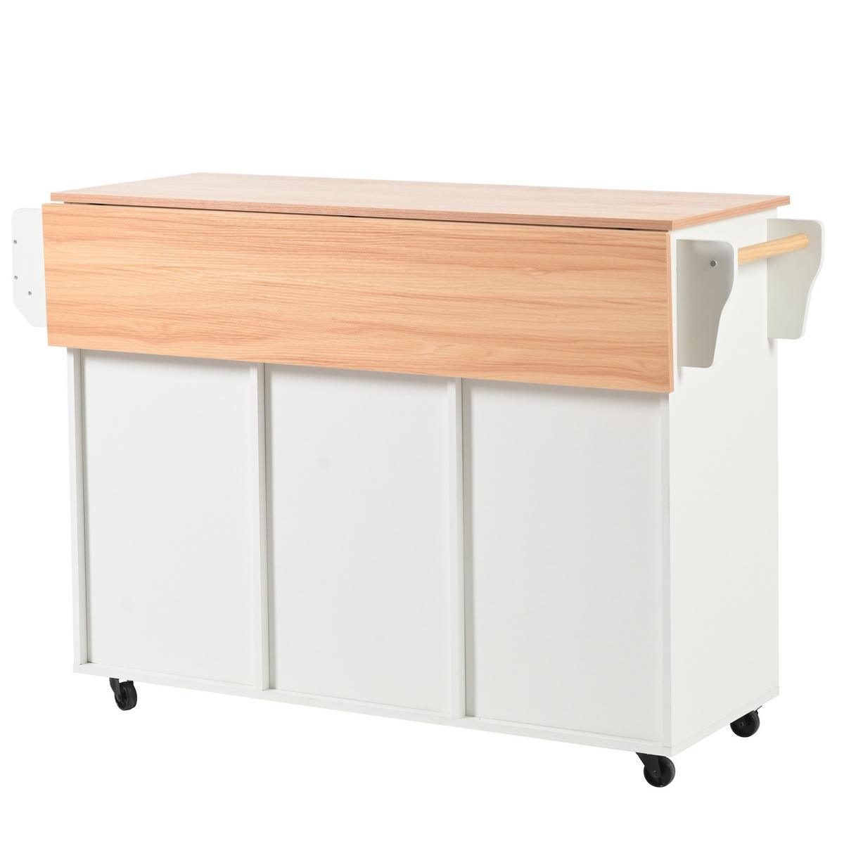 KÜCHENINSEL 139/46/91,5 cm weiß aus MDF mit Klappplatte - Weiß, Holzwerkstoff (139/91.5/46cm) - OKWISH
