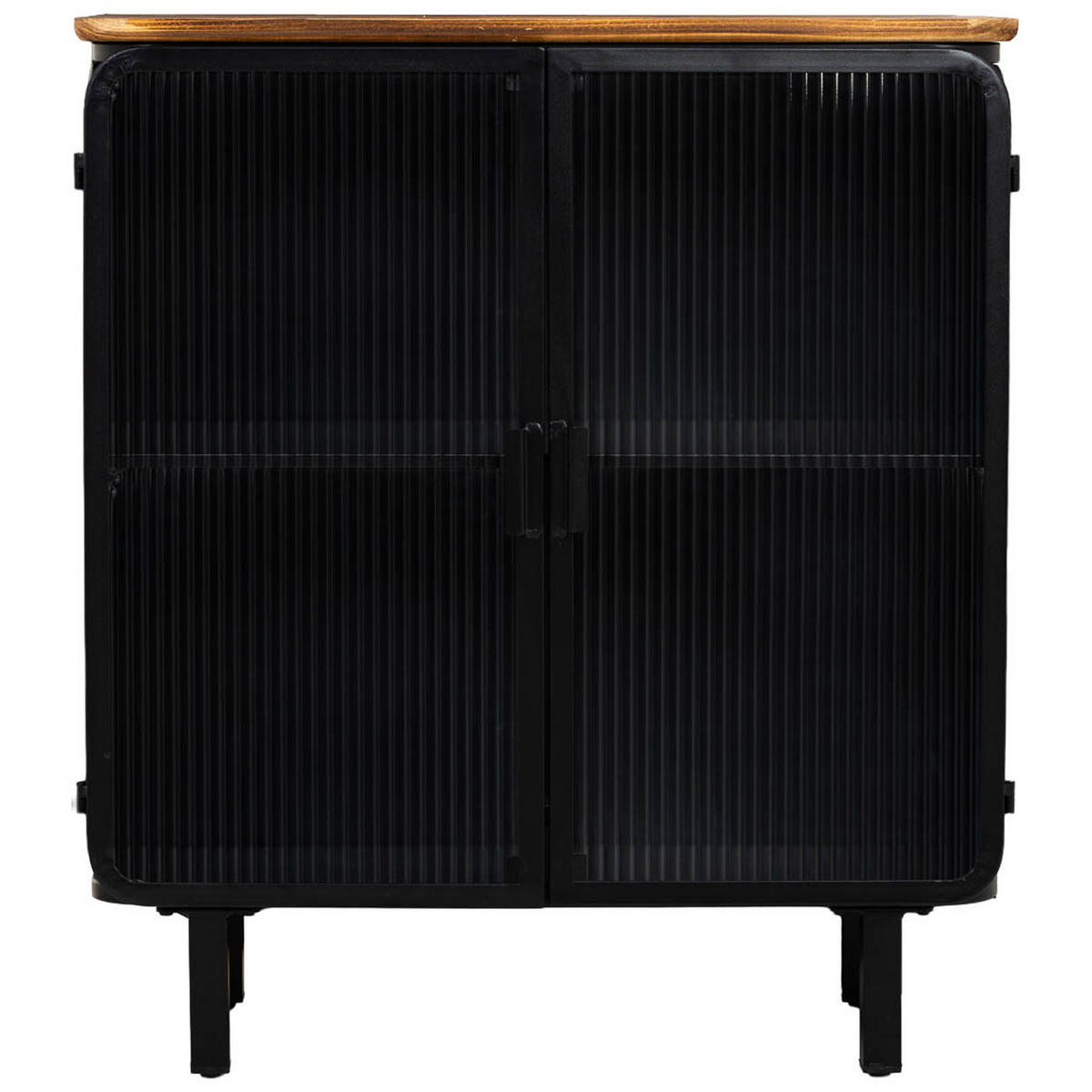 VITRINE aus Metall und Holz und Glas, schwarz, 72x37x81cm - Schwarz, Holz (72/81/37cm) - Wanderlust