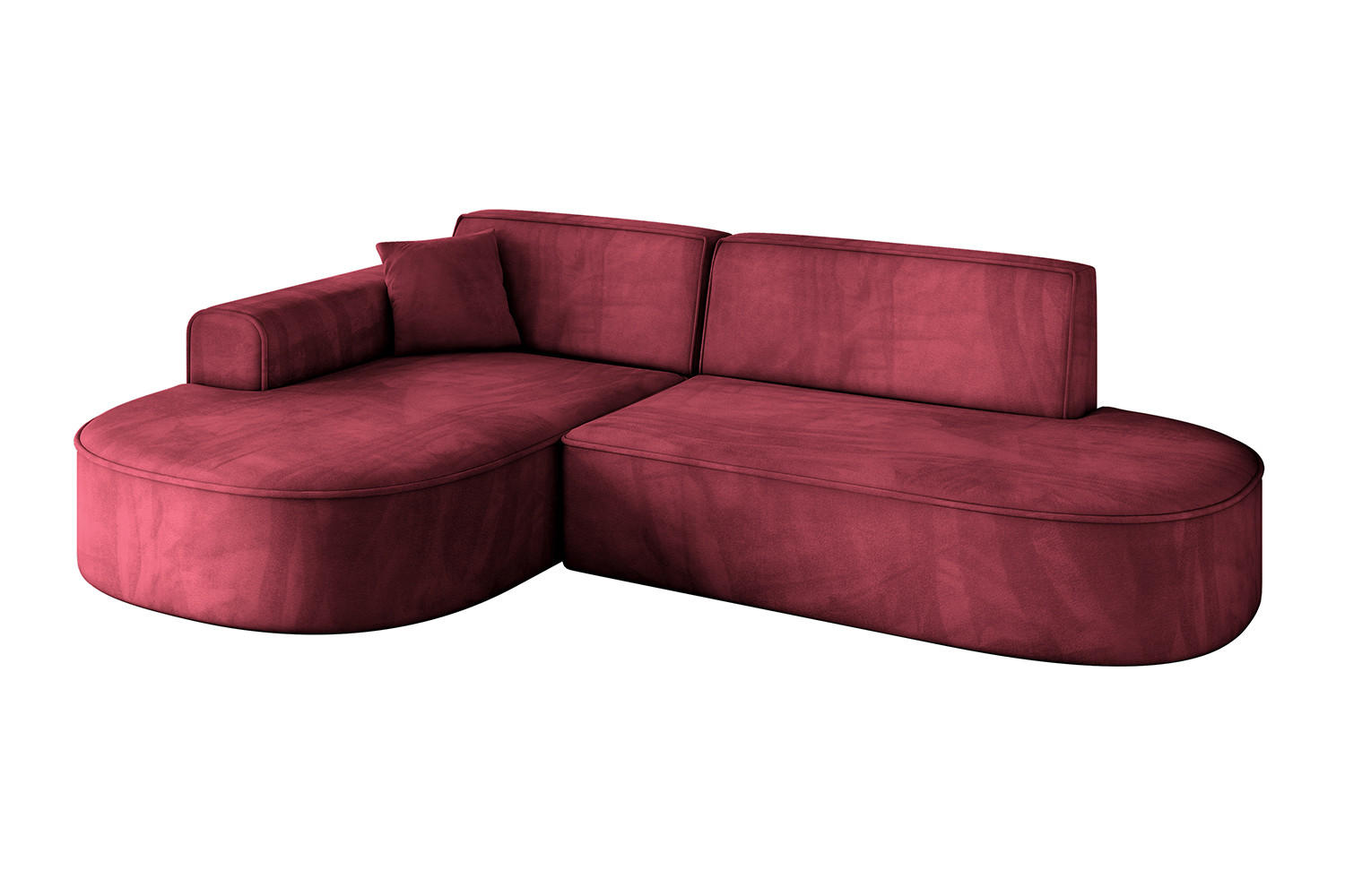 ECKSOFA Ottomane Links MARI-L1 - 243x171x79 cm Bordeaux Velours - Bordeaux/Schwarz, Holzwerkstoff/Kunststoff (243/171cm) - ALTDECOR