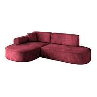 ECKSOFA Ottomane Links MARI-L1 - 243x171x79 cm Bordeaux Velours - Bordeaux/Schwarz, Holzwerkstoff/Kunststoff (243/171cm) - ALTDECOR