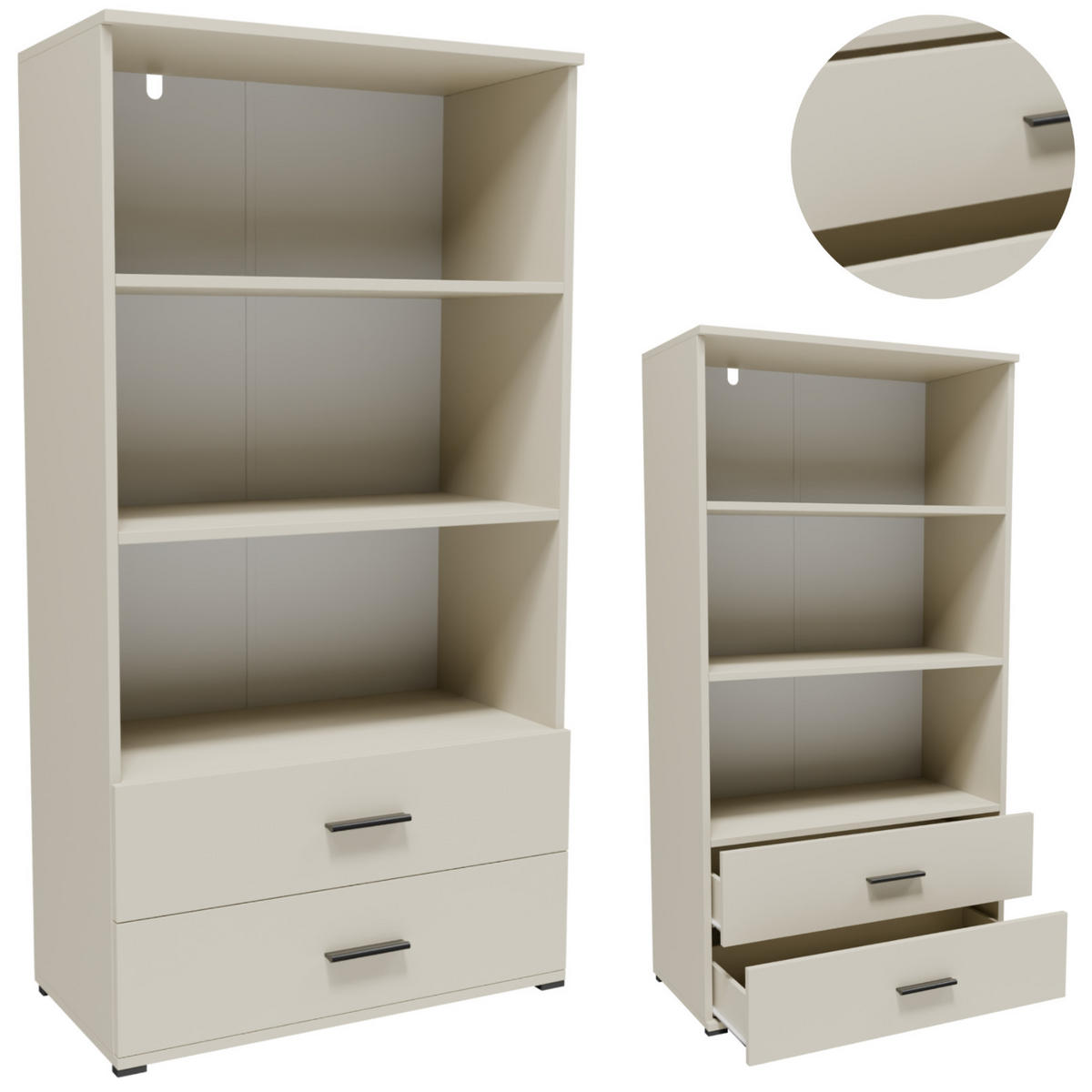 BÜCHERREGAL CR3-ST2 Kaschmir 69/34/130 cm - Kaschmir, Holzwerkstoff (69/130/34cm)