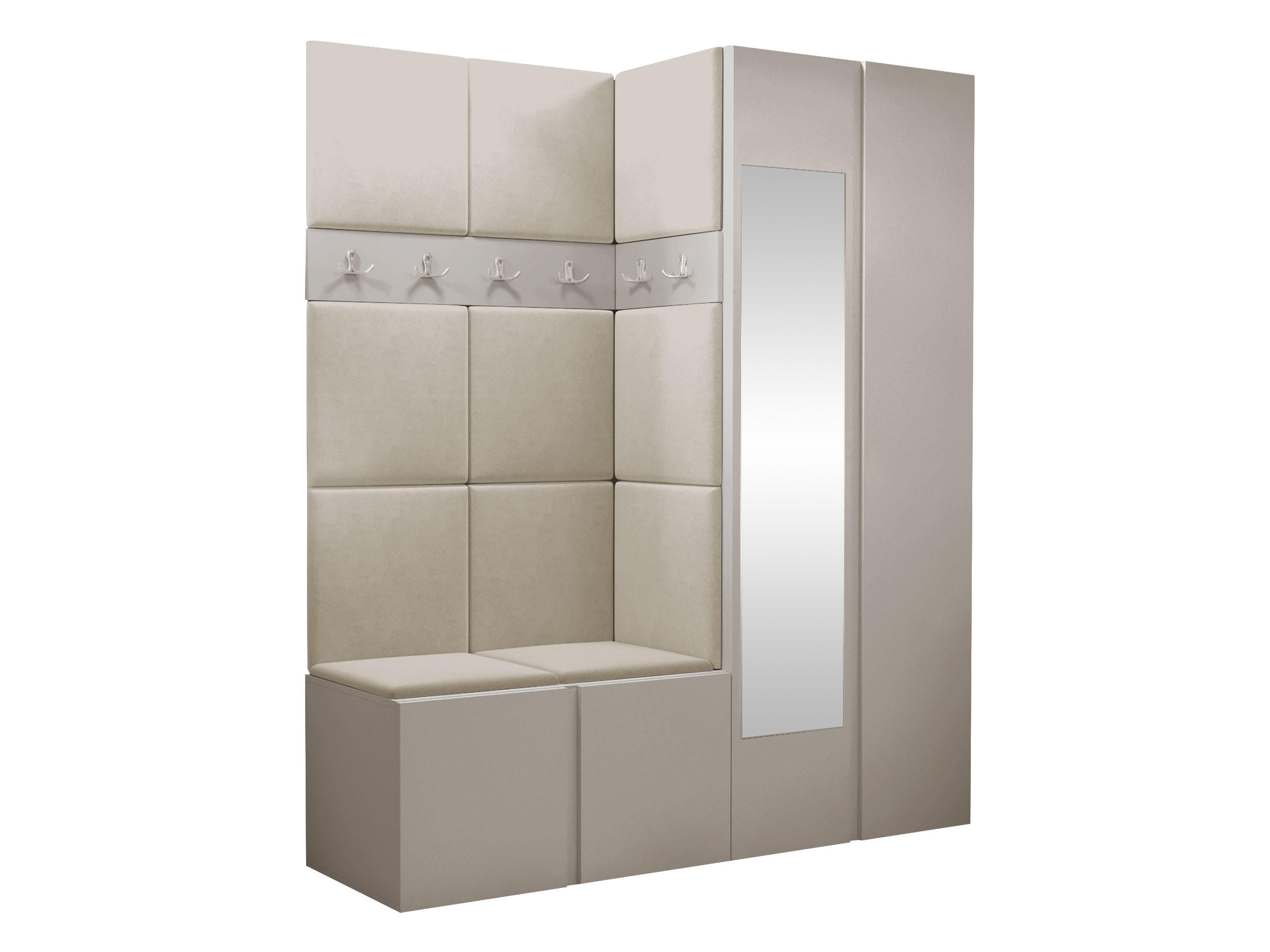 GARDEROBEN-SET Orion XII - Kaschmir/Beige, Holzwerkstoff/Kunststoff (158/186/46cm) - MIRJAN24