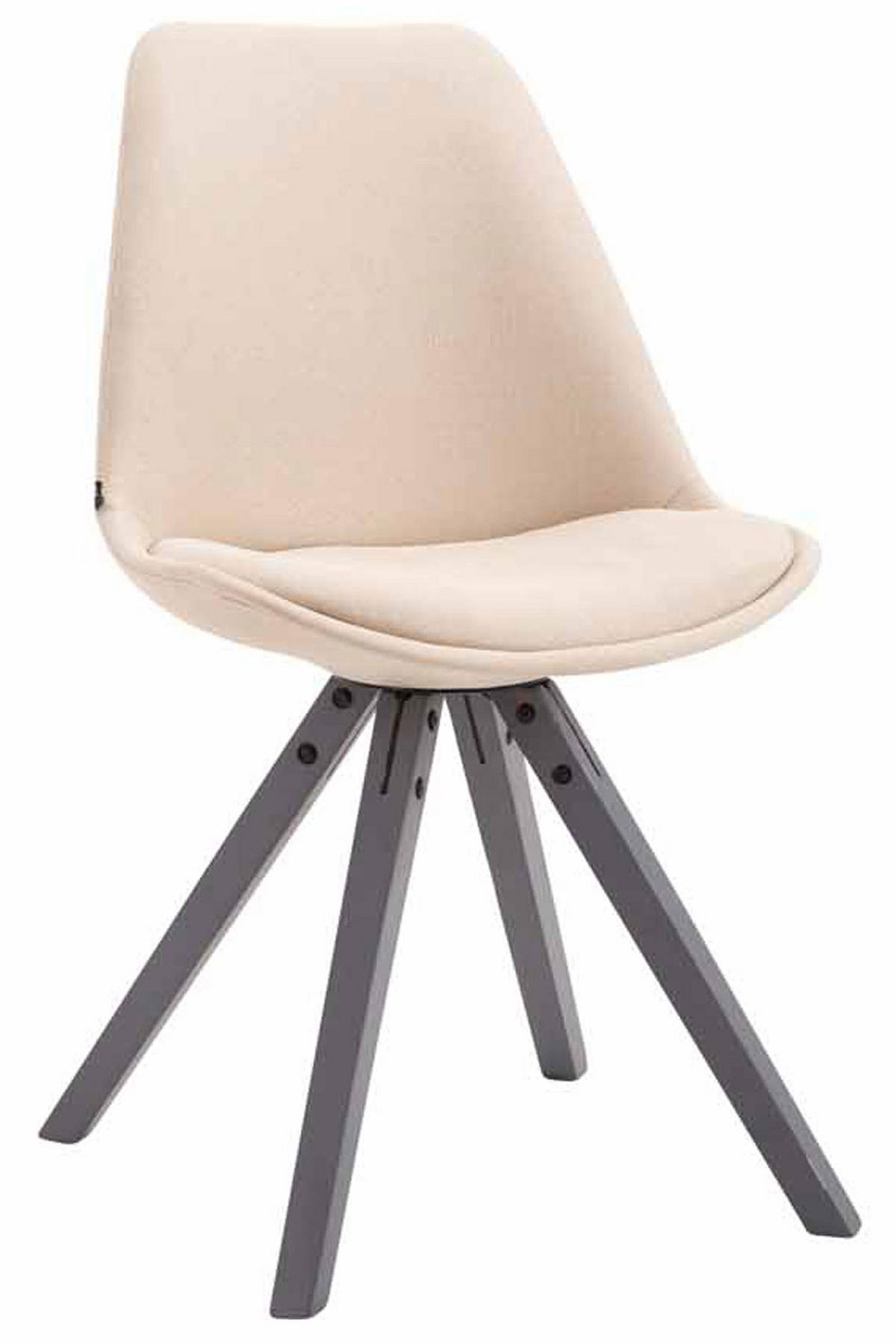 STUHL Stoff Creme - Creme/Grau, Holz/Textil (48/84/56cm) - CLP