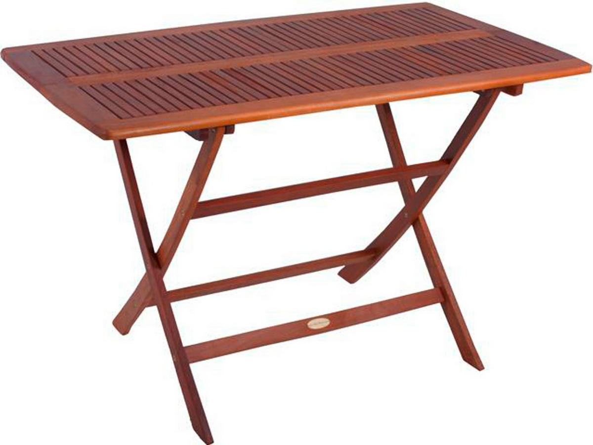 GARTENTISCH Bozen rechteckig Klapptisch - Eukalyptusholzfarben, Holz (120/70/74cm) - DELUKE