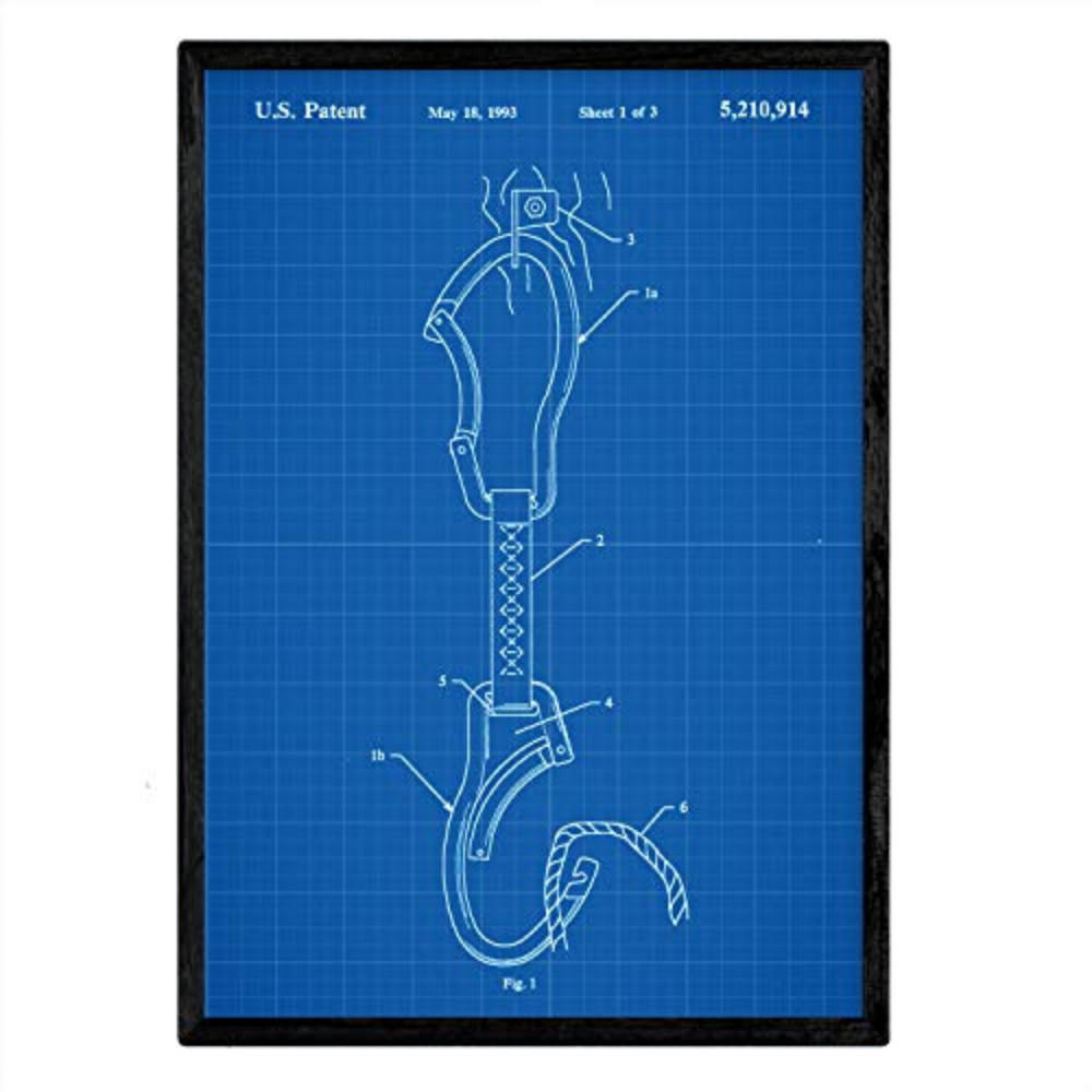 POSTER Karabiner Klettern Patent A3 Rahmenlos - Klar, Papier (29.7/5/42cm) - Nacnic