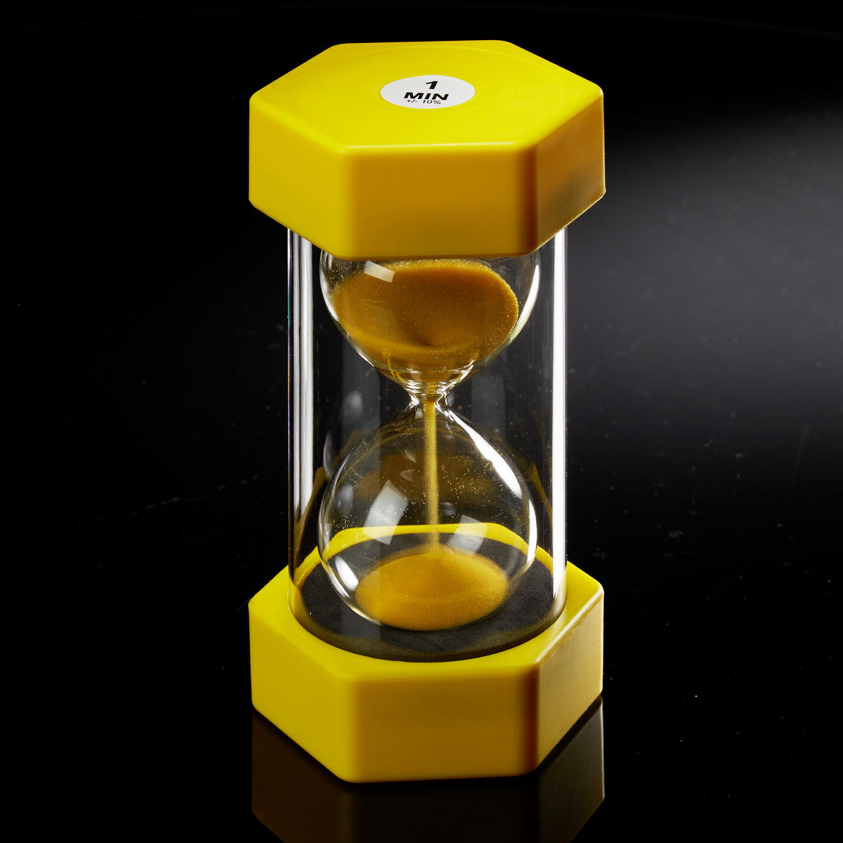 SANDUHR Bunt 6er-Set 1-30 min - Multicolor, Glas/Naturmaterialen (9/15.5/8cm) - Relaxdays