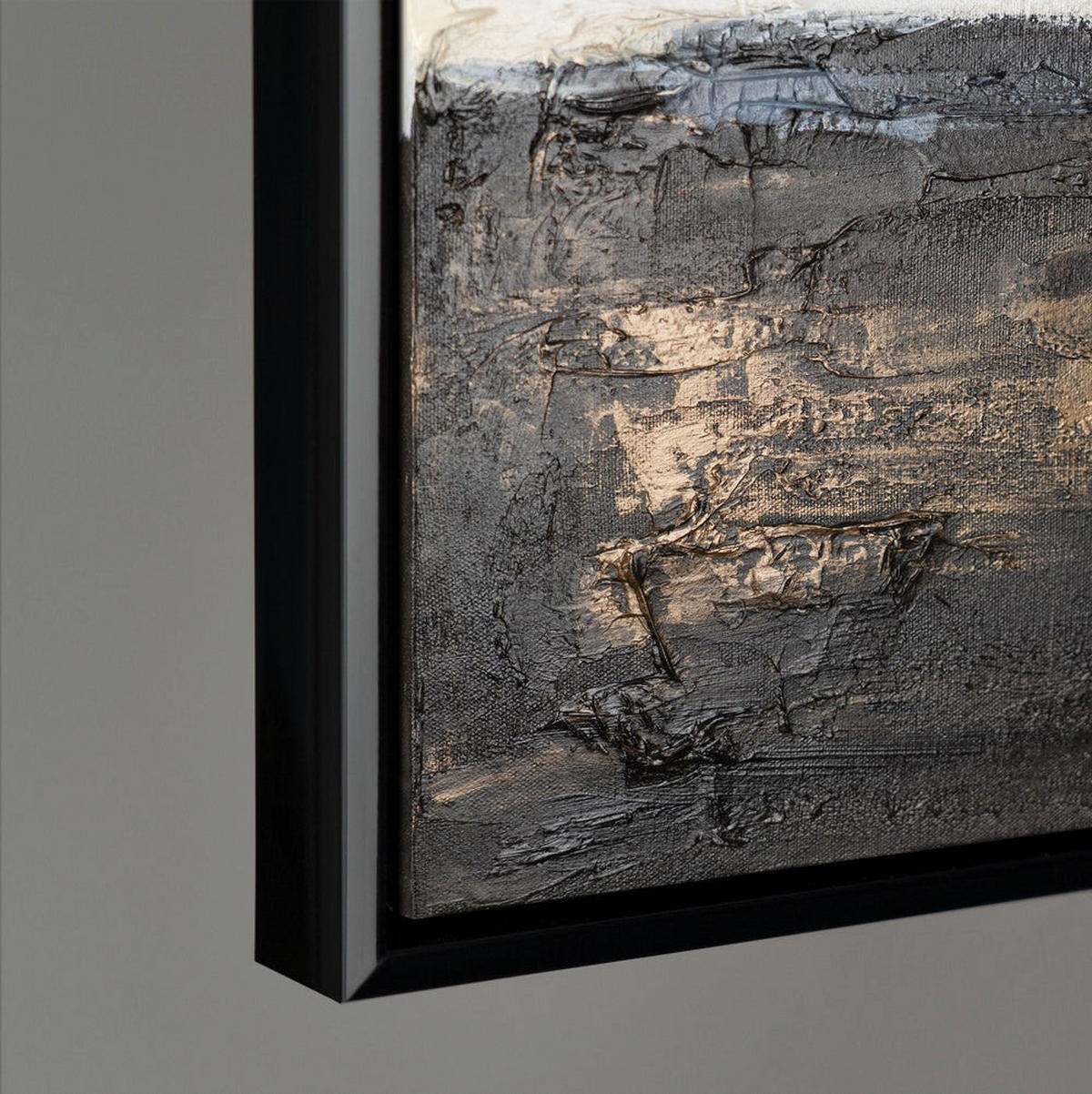 GEMÄLDE Geometrische Farben Schattenfugenrahmen Schwarz 120x80 cm - Schwarz, Holz (120/80cm) - YS-art gallery