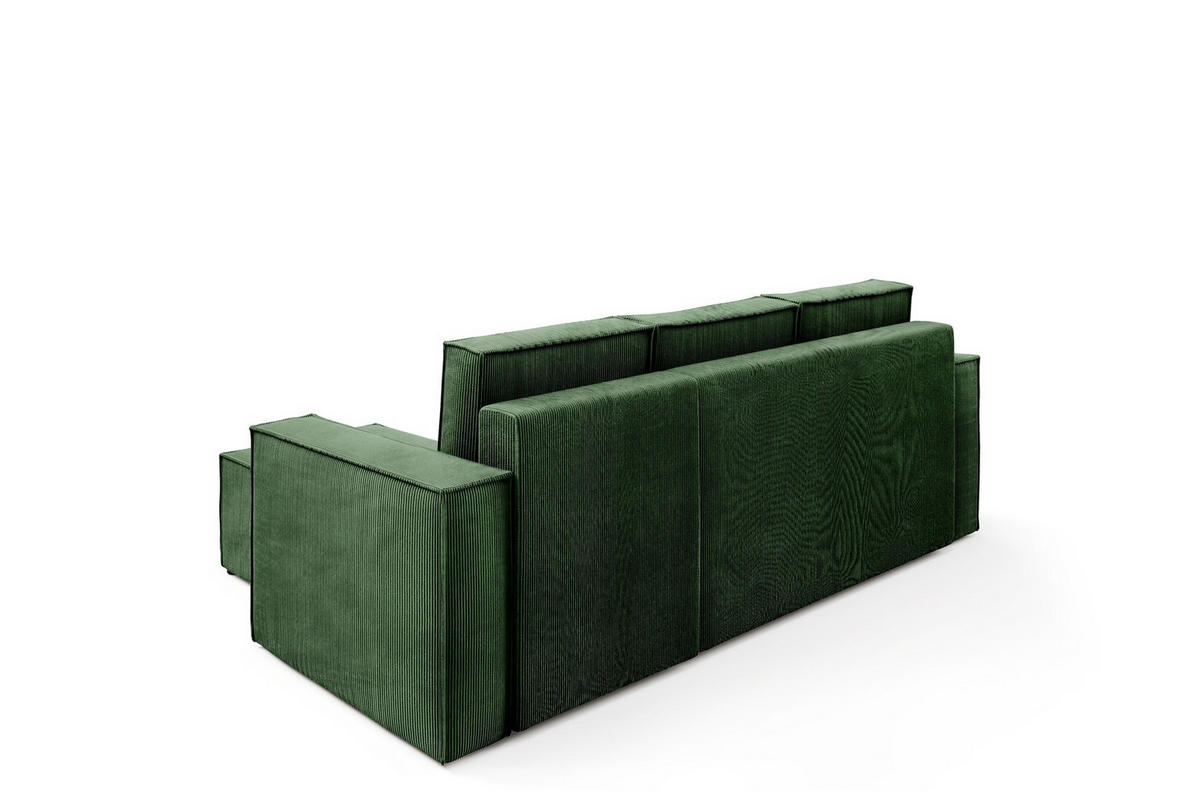 ECKSOFA Roda Grün, Cord-Ecksofa mit Schlaffunktion - Grün, Holzwerkstoff/Textil (248/150cm) - Bettso