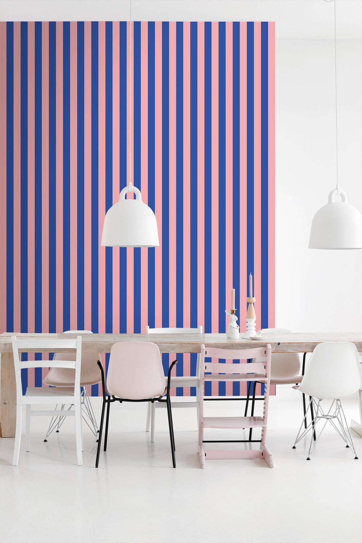 TAPETE Streifen 53 cm x 10.05 m - Pink, Papier (53/1000cm) - ESTAhome