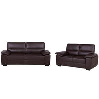 5-SITZER SOFA SET Kunstleder Dunkelbraun Vogar - Dunkelbraun, Kunststoff (195/90/74cm) - Beliani