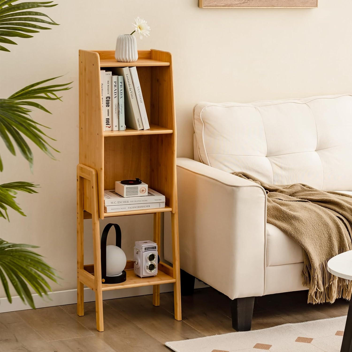 BÜCHERREGAL Holz - Naturfarben, Holz (37/113/27cm) - COSTWAY