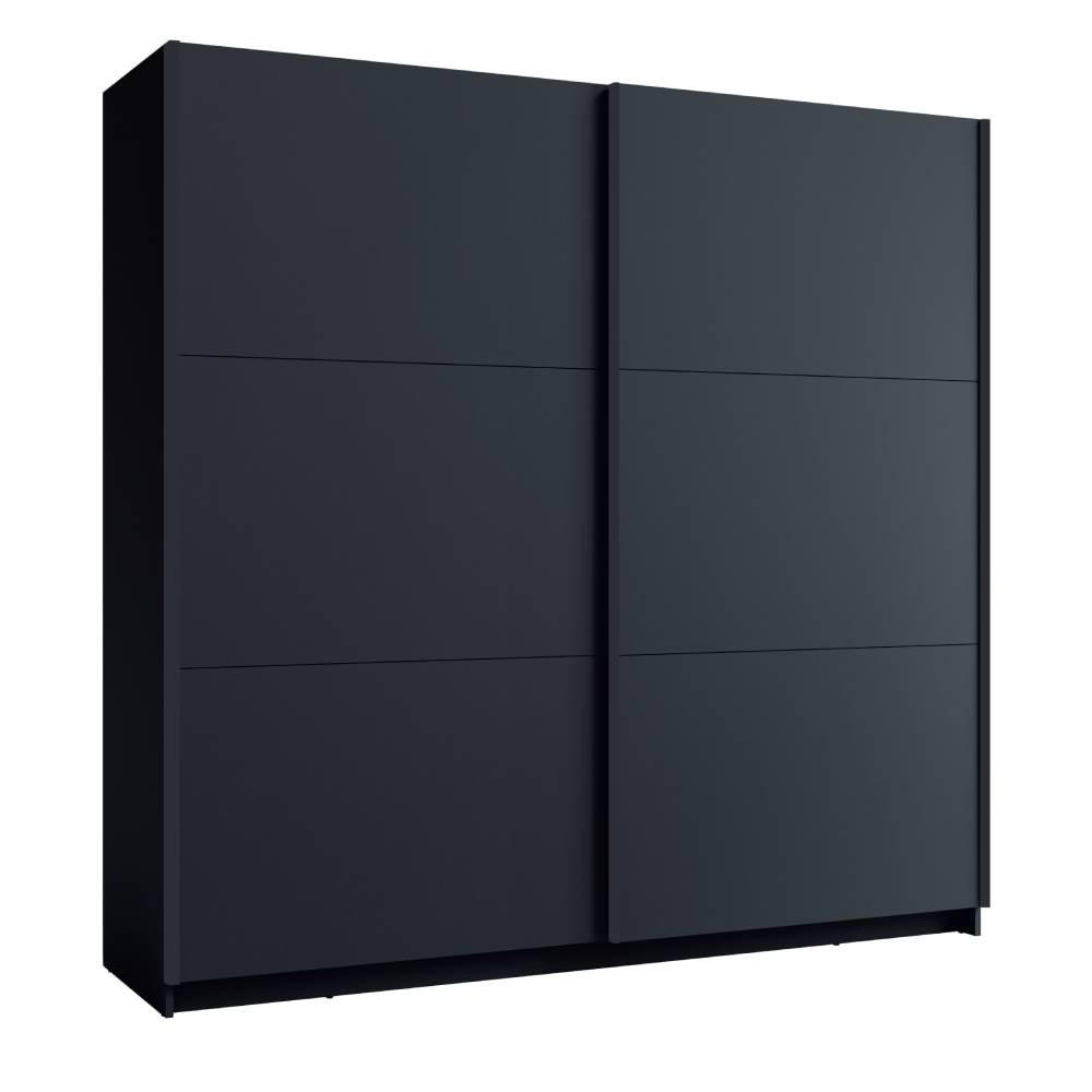 SCHIEBETÜRENSCHRANK ARSALA 11 - 206/207/55.3 cm ohne Spiegel Grau Graphite - Grau, Holz/Holzwerkstoff (200.6/207/55.3cm)