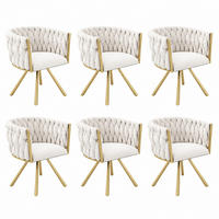 ESSZIMMERSTUHL 6er-Set drehbar Samt Beige/Gold - Beige, Metall (54/72/59.1cm) - Meubliv