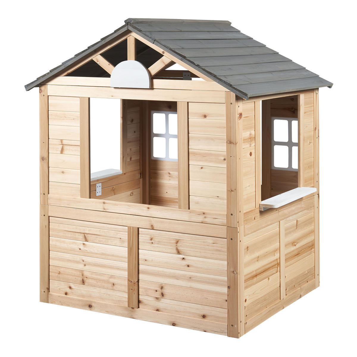 GARTENSPIELHAUS Acciano - Naturfarben/Grau, Holz (113/131/97cm) - casa.pro