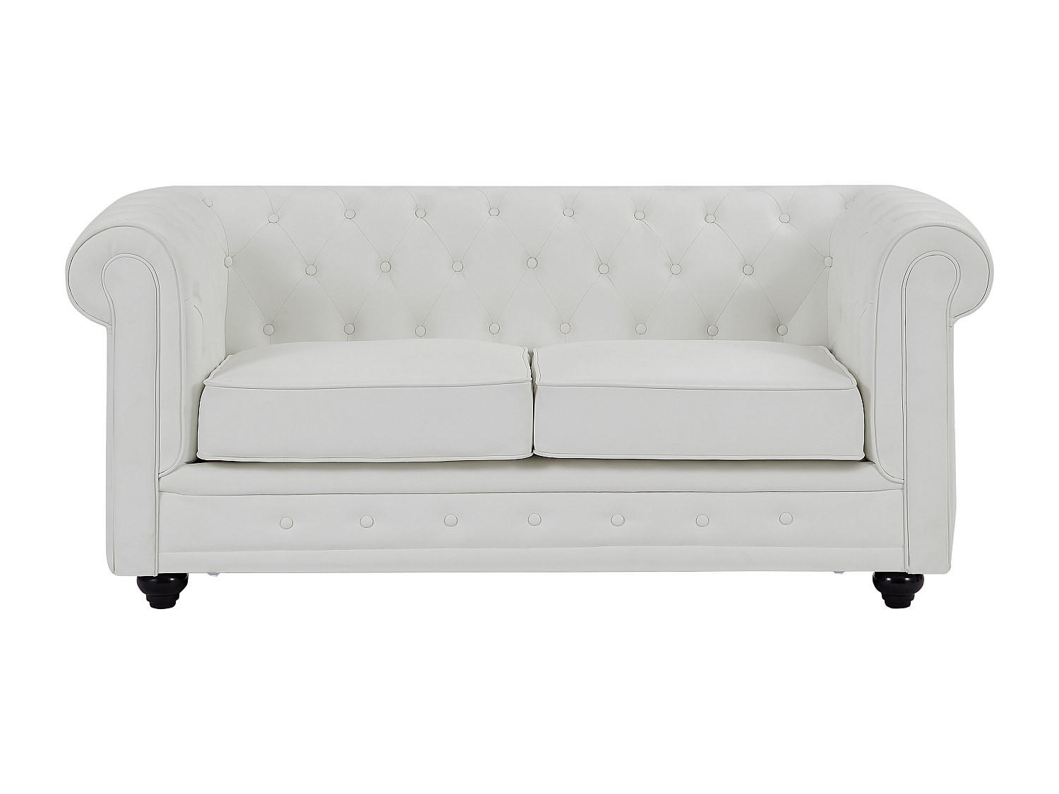 SOFA ohne Schlafmöglichkeit - 2 Personen - Kunstleder - Weiß - Weiß, Leder (165/72/88cm) - Vente-Unique