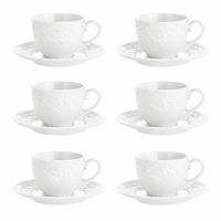 KAFFEETASSEN Set 6 Stück mit Untertasse Sognante - Weiß, Keramik (15/5.5/33.5cm)