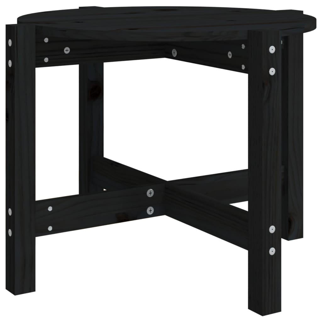 COUCHTISCH Schwarz Ø 62,5x45 cm Massivholz Kiefer - Schwarz, Holz (62.5/62.5/45cm) - furnicato