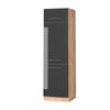 KÜCHENSCHRANK Fame-Line Anthrazit Hochglanz 60 cm - Honigeiche/Schwarz Hochglanz, Holzwerkstoff (60/206.8/58.1cm) - Vicco