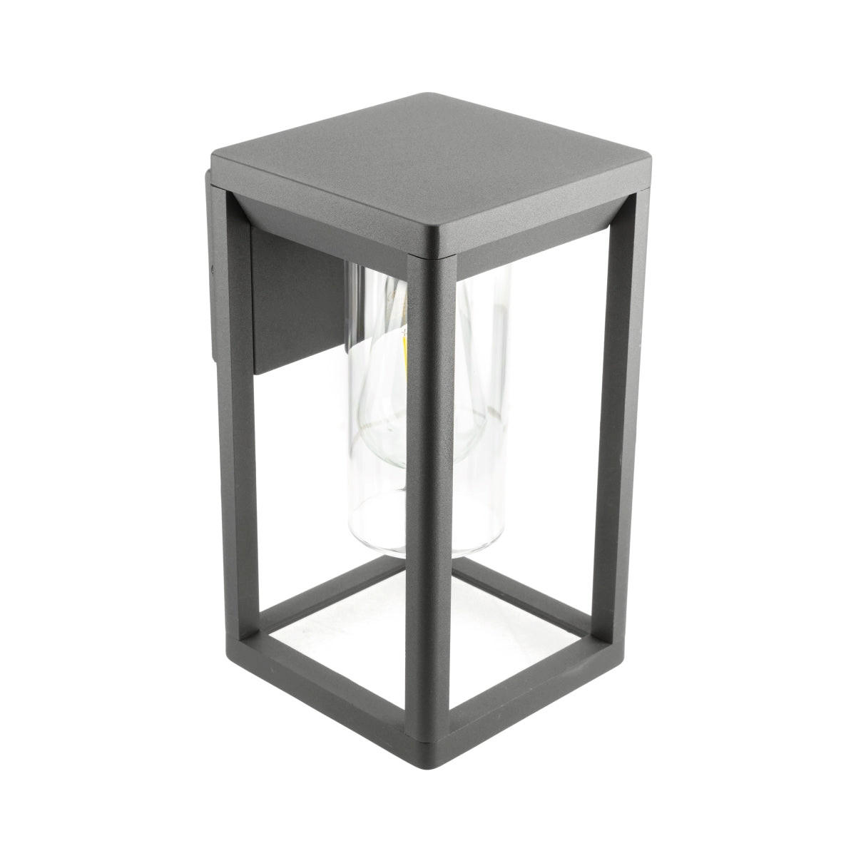 AUSSENWANDLEUCHTE Anthrazit Grau E27 Klarer Diffusor IP54 - Dunkelgrau/Anthrazit, Metall (15/27/16.5cm) - CGC Europe