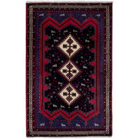 ORIENTTEPPICH handgeknüpft Afshar Blau 208/134 cm Schurwolle - Blau, Textil (134/208cm) - Looma