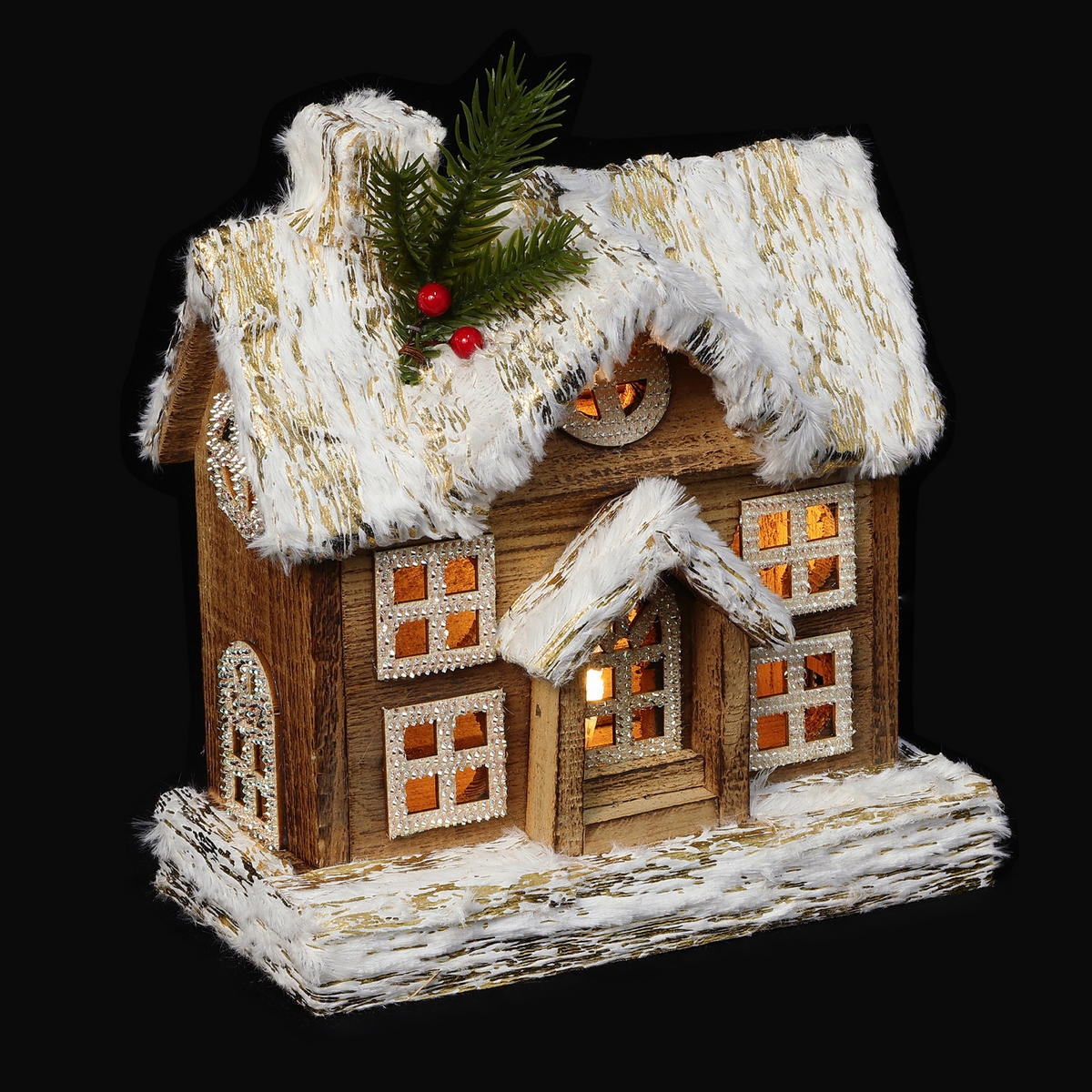 WEIHNACHTSHAUS HTHD0249 - Braun, Holz (15/26/23cm) - Hometopia