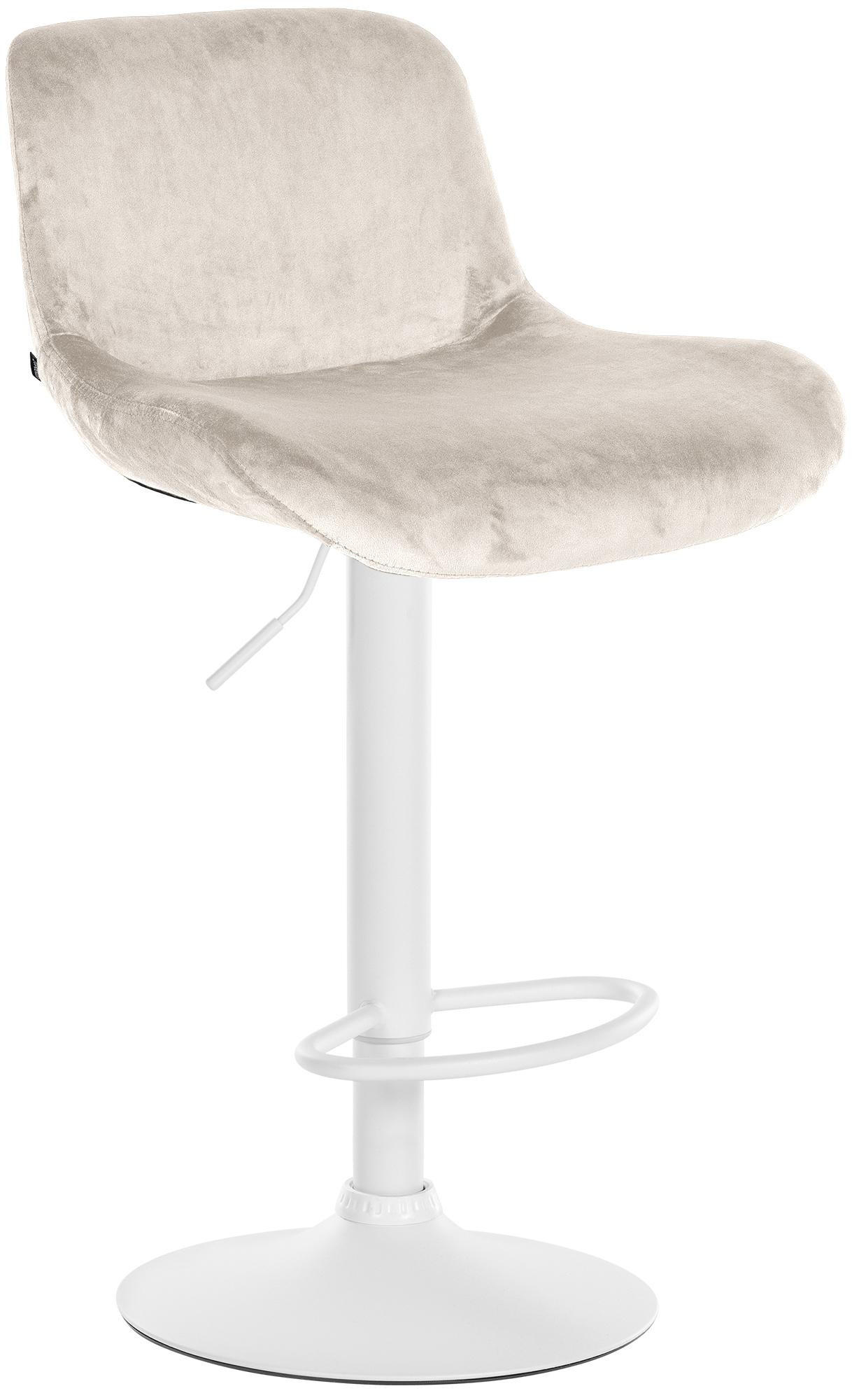 BARHOCKER Samt creme - Creme/Weiß, Textil/Metall (50/85/50cm) - CLP