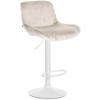 BARHOCKER Samt creme - Creme/Weiß, Textil/Metall (50/85/50cm) - CLP