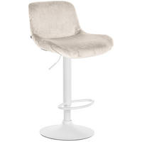 BARHOCKER Samt creme - Creme/Weiß, Textil/Metall (50/85/50cm) - CLP